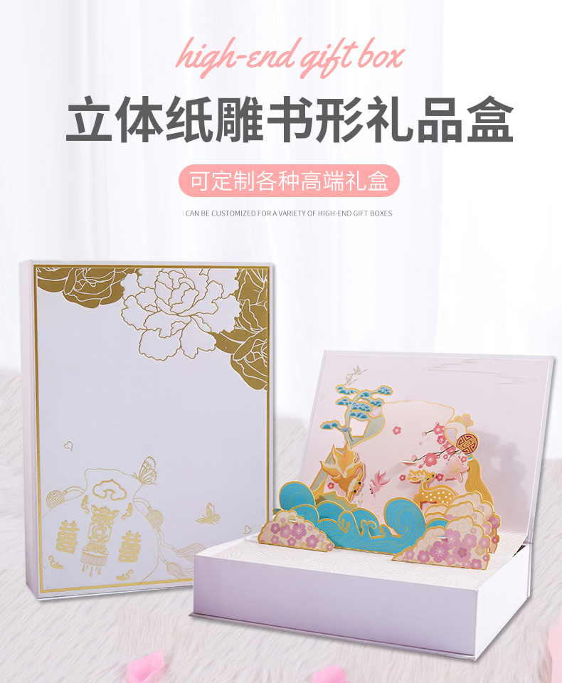 立體紙雕書(shū)型盒